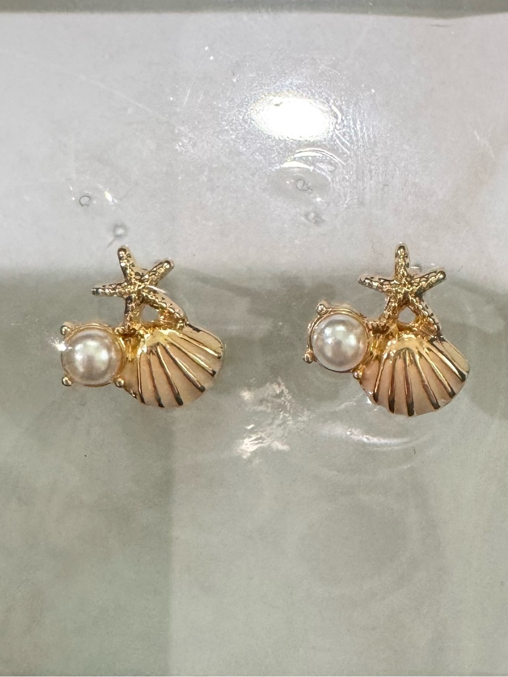 Seashell & Pearl Stud Earrings